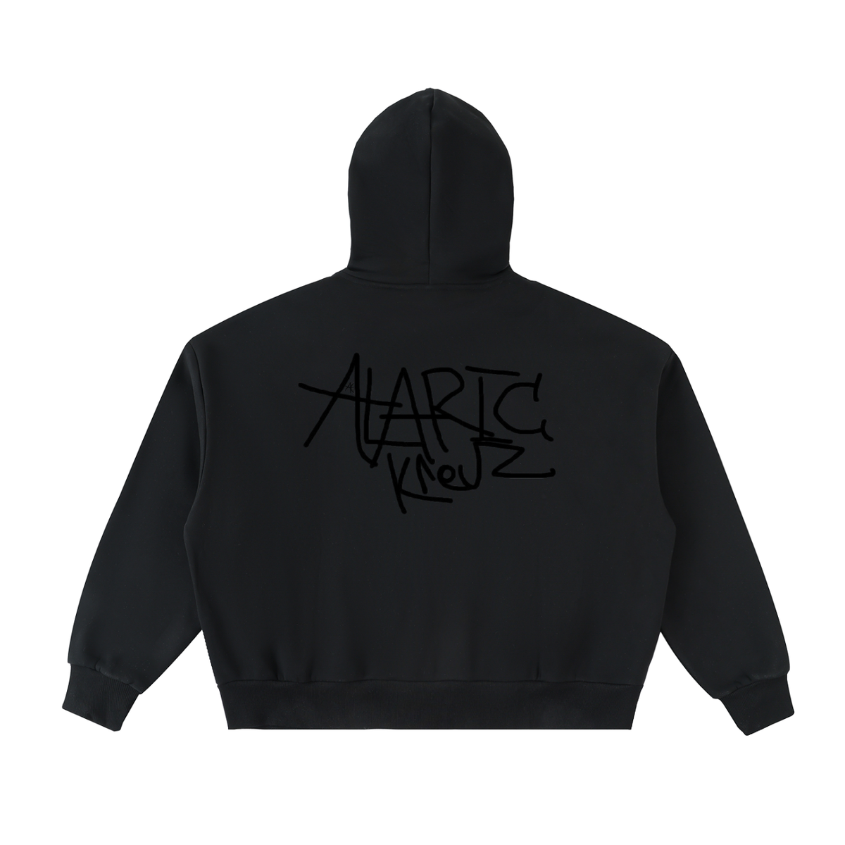 Fleeced Full-Zip Boxy Hoodie