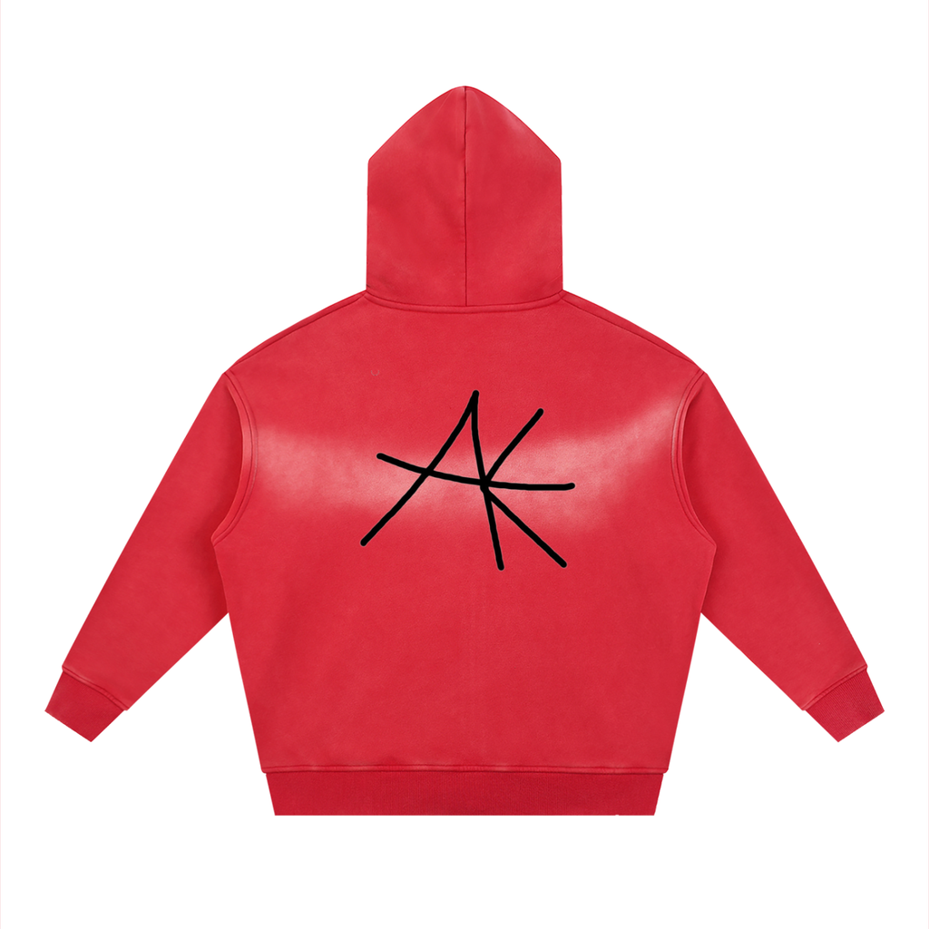 Sunfade Two-way Zipper Boxy Fleece Hoodie